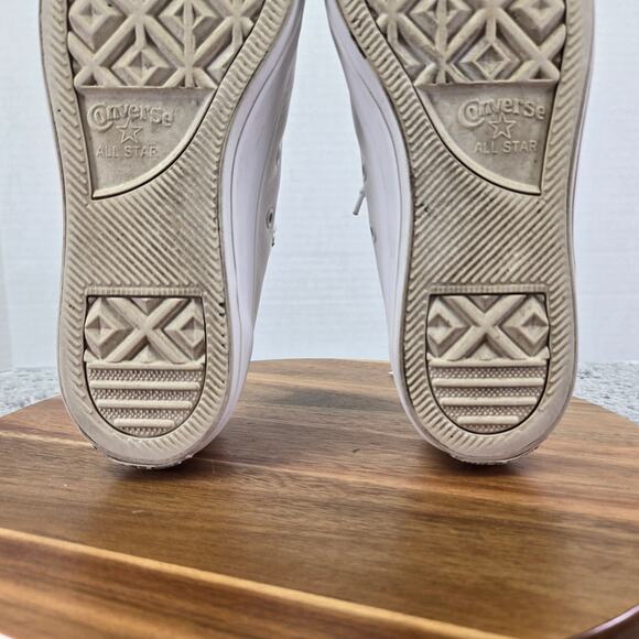 Converse CTAS All Star Ox Low White Leather Y2K Casual Daily Sneakers Womens 10 - Picture 10 of 12